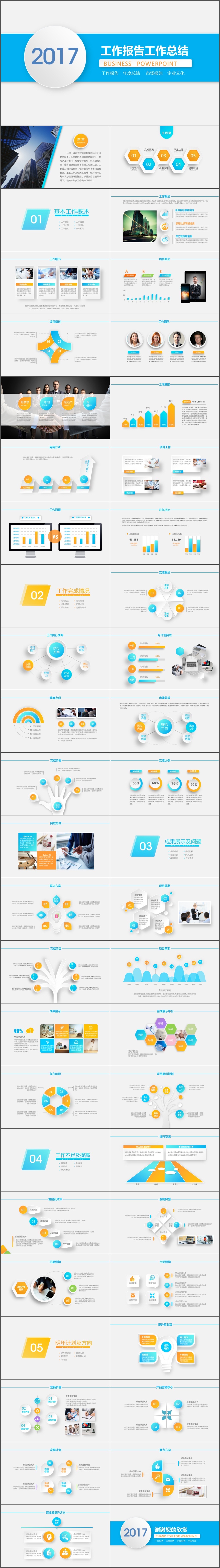 简洁大气工作总结工作报告新年计划PPT模板(129)