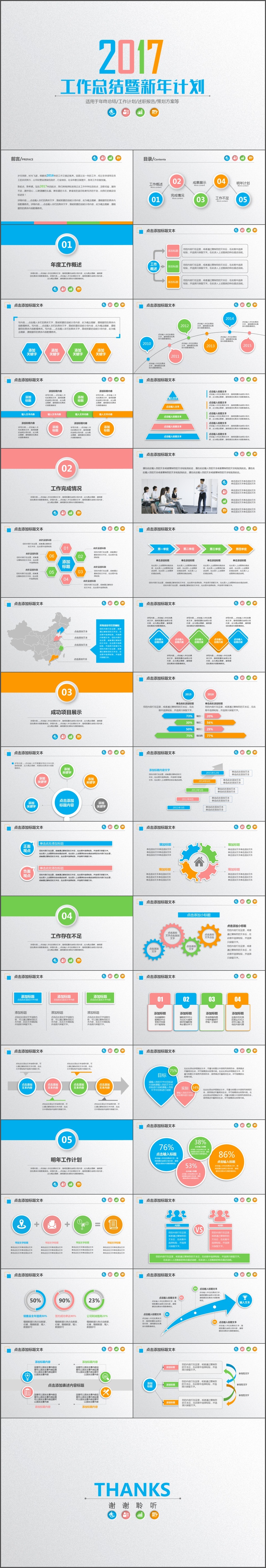简洁大气工作总结年终总结工作计划PPT模板(202)