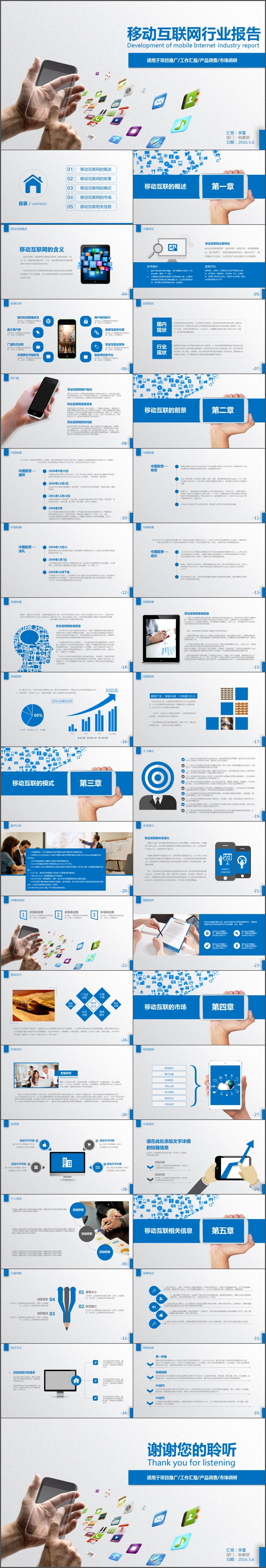 移动互联网行业报告工作总结年终总结PPT模板(253)