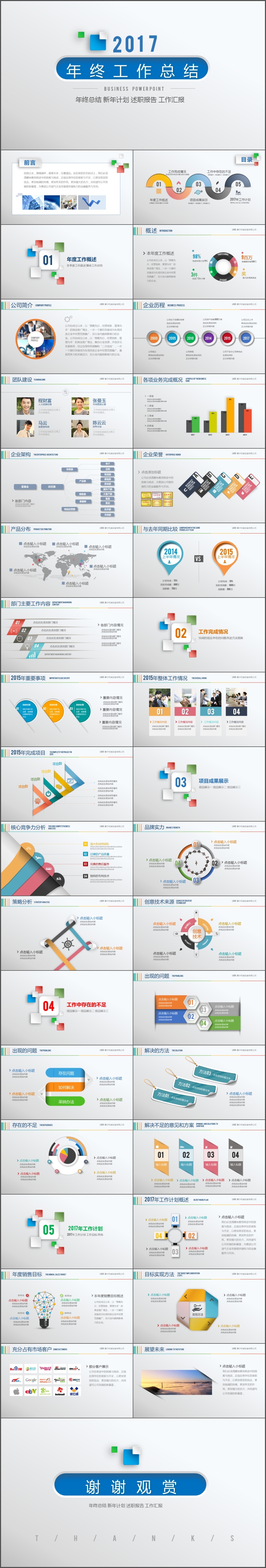 简约大气年终总结工作总结新年计划PPT模板(462)
