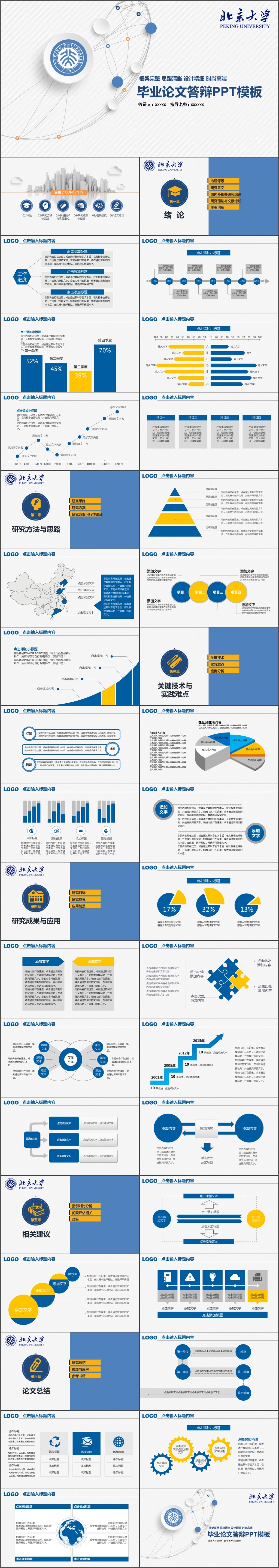 框架完整思路清晰毕业答辩论文答辩开题报告PPT模板(719)