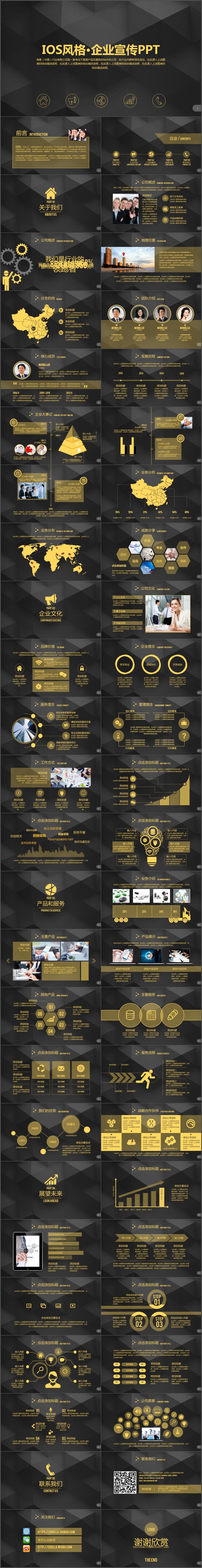 iOS风格企业宣传公司介绍商业计划书PPT模板(785)