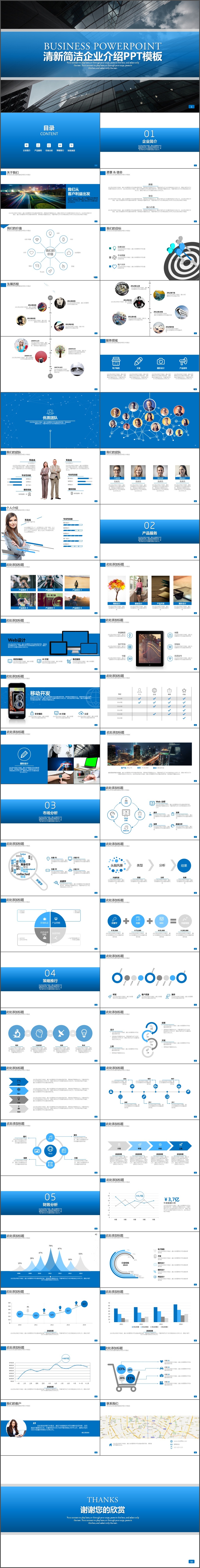 清新简洁公司介绍品牌宣传商业计划书PPT模板(796)