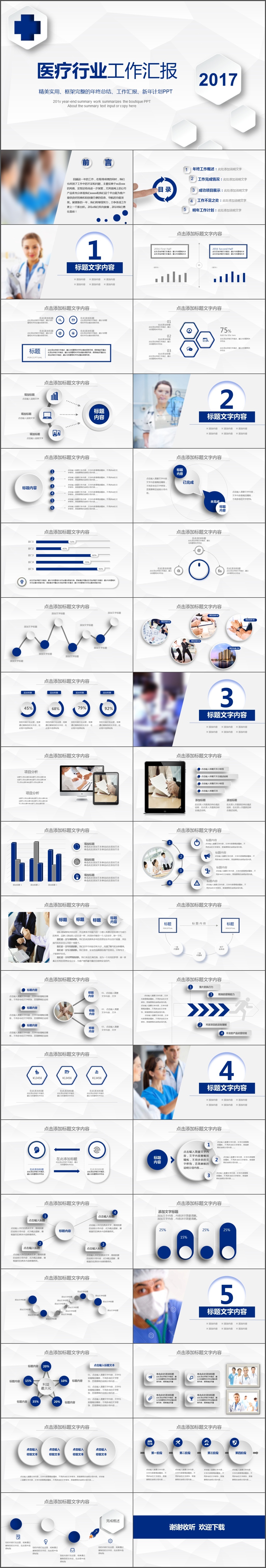 医学医疗医生护士行业工作汇报工作总结PPT模板(869)