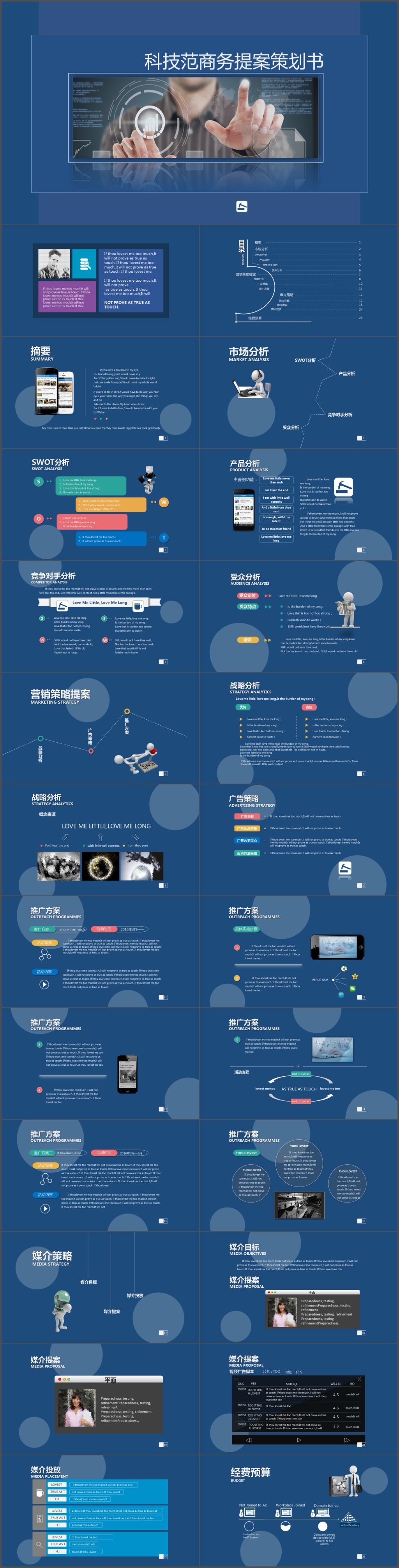科技范商务提案策划书商业计划书PPT模板(958)