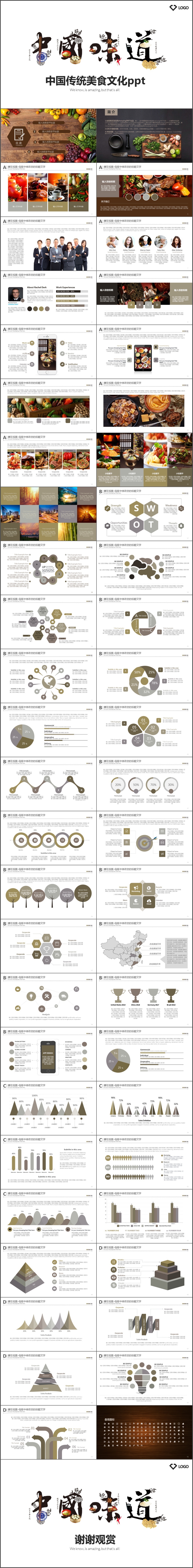中国味道餐饮美食宣传介绍动态PPT模板(1052)