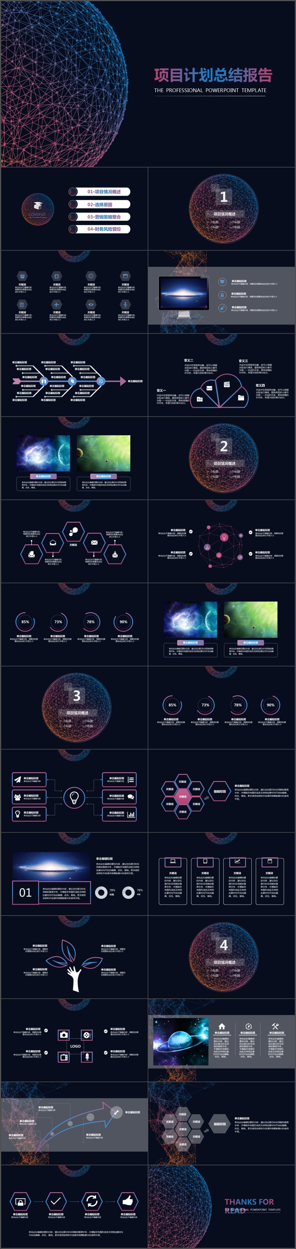 大气星空商业计划书创业融资产品介绍创业演讲PPT模板(1128)