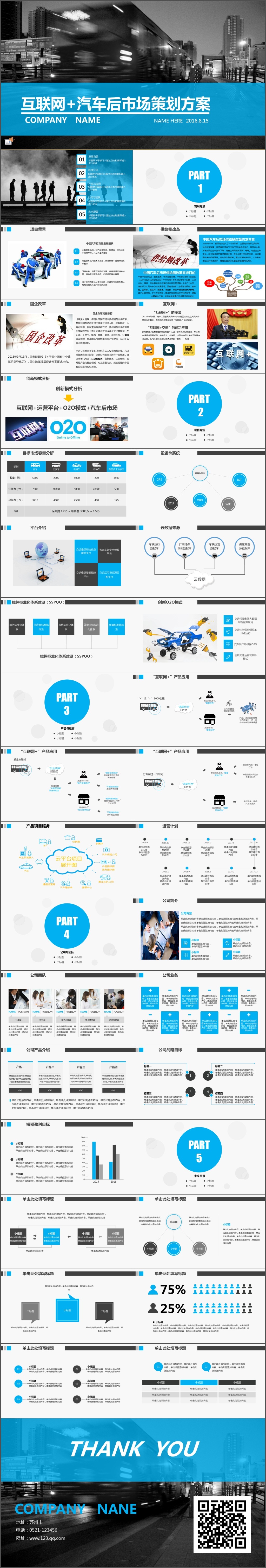 互联网＋汽车后市场策划方案项目介绍PPT模板(1319)