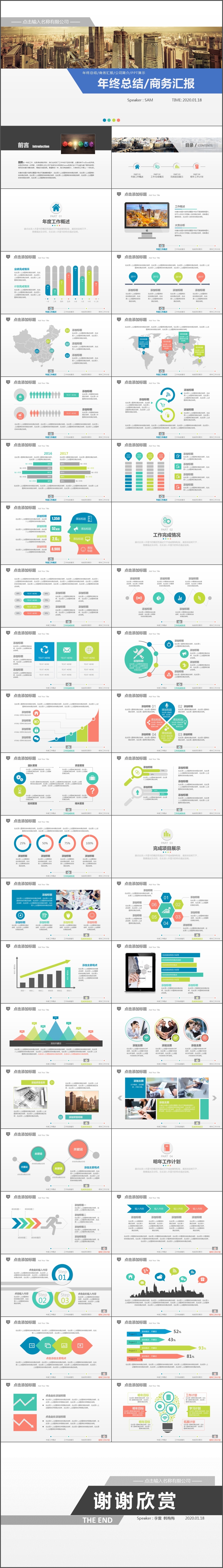 商务汇报工作总结年终总结销售汇报述职报告PPT模板(1512)