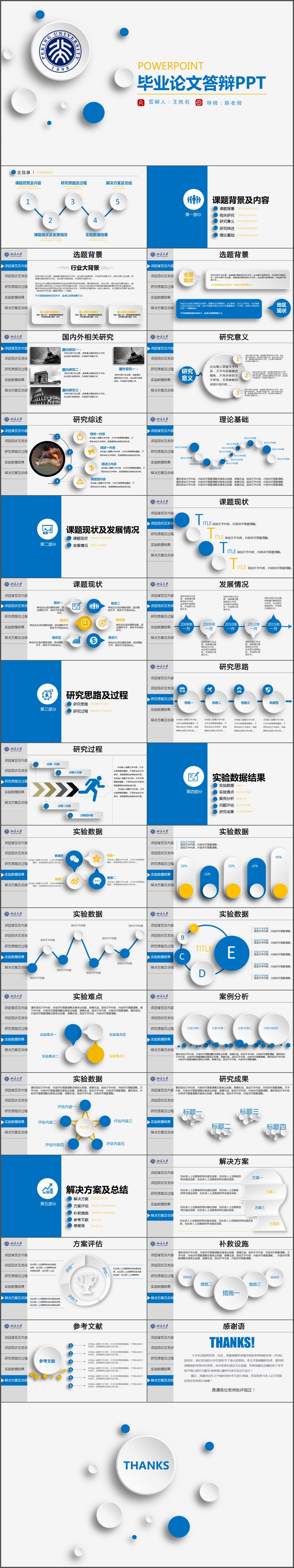 毕业答辩论文答辩毕业论文毕业课题PPT模板(1566)