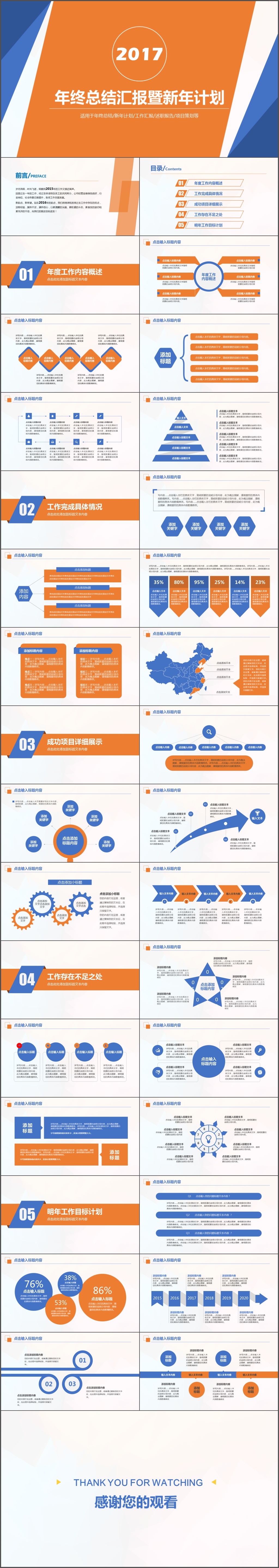 简约商务工作总结年终总结工作汇报新年计划PPT模板(1668)